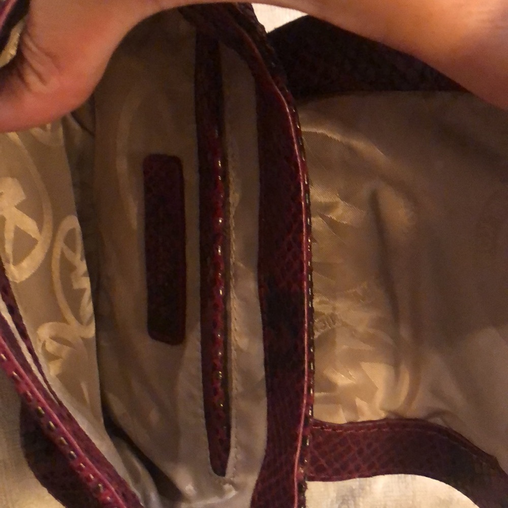 Michael Kors Burgundy Python Print Crossbody - image 3